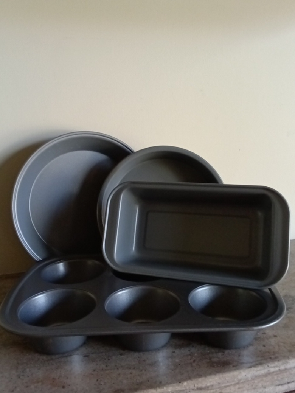 Nonstick Gray Bakeware Set - Muffin, Round & Loaf Pans